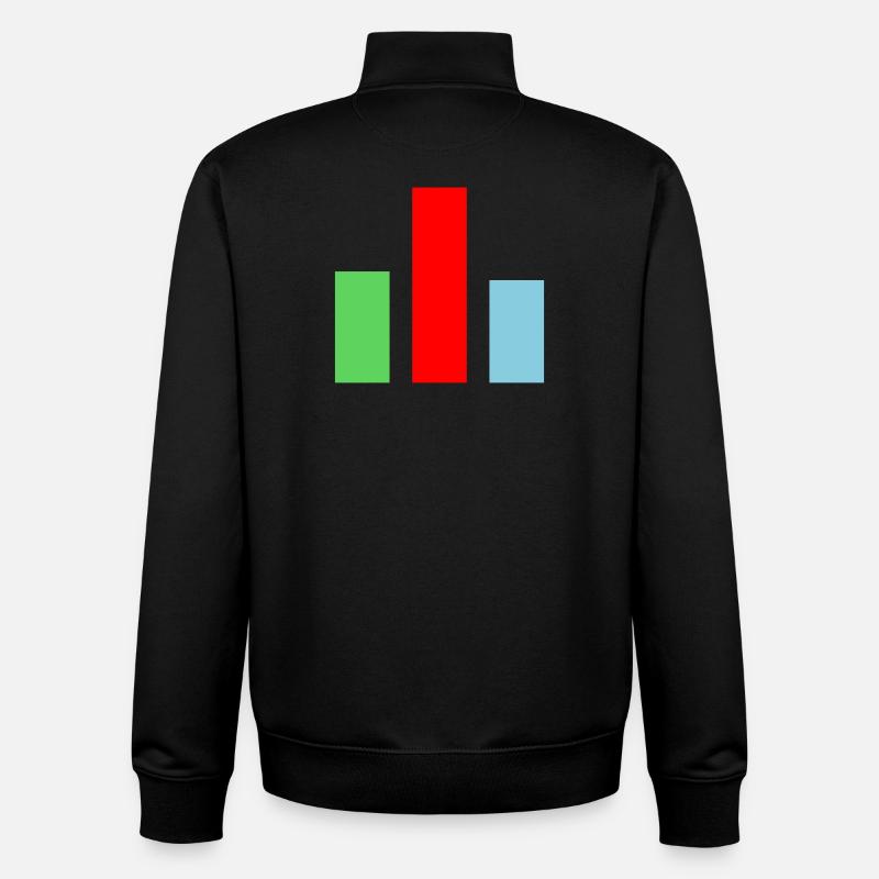 Statistiques du graphique à barres - Sweat zippé unisexe en coton bio Stanley/Stella - noir