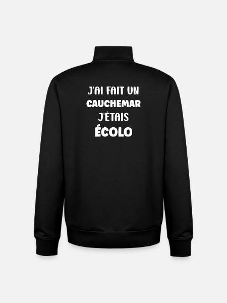 I had my ecological nightmare - Unisex Organic Zip Sweatshirt by Stanley/Stella - black