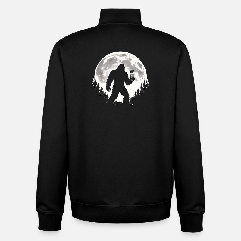 Glace Bigfoot - Sweat zippé unisexe en coton bio Stanley/Stella - noir