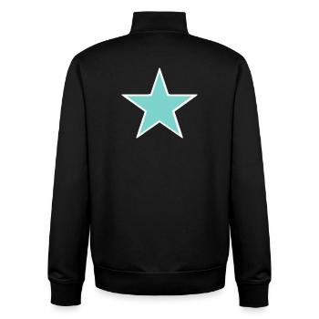 Turquoise star with white border - Unisex Organic Zip Sweatshirt by Stanley/Stella - black - Back - AI Model Male 185 light (185cm)
