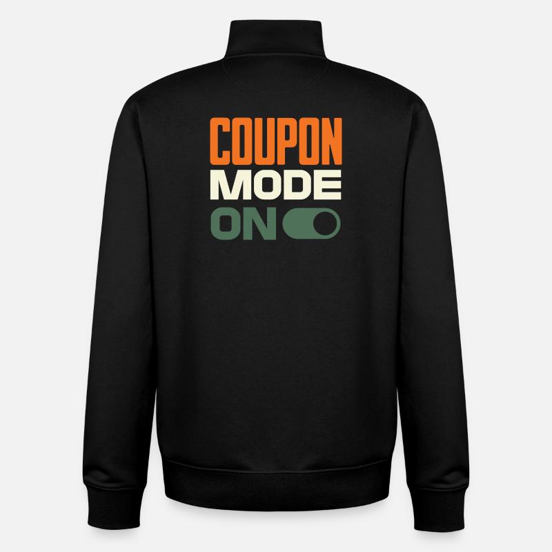 Coupon Mode On – Schnäppchenjäger Retro Design - Unisex Organic Zip Sweatshirt von Stanley/Stella - Schwarz