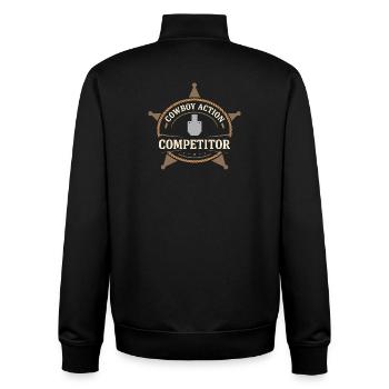 Cowboy action shooter. Cowboy action shooter - Unisex Organic Zip Sweatshirt by Stanley/Stella - black - Back - AI Model Male 185 light (185cm)