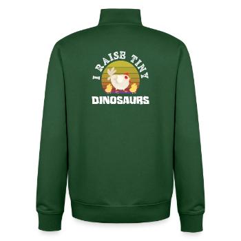 I raise little dinosaur chickens - Unisex Organic Zip Sweatshirt by Stanley/Stella - bottle green - Back - AI Model Male 185 dark (185cm)
