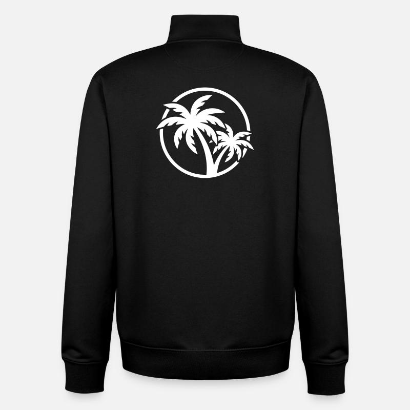Palm Tree Symbol - Unisex Organic Zip Sweatshirt by Stanley/Stella - black