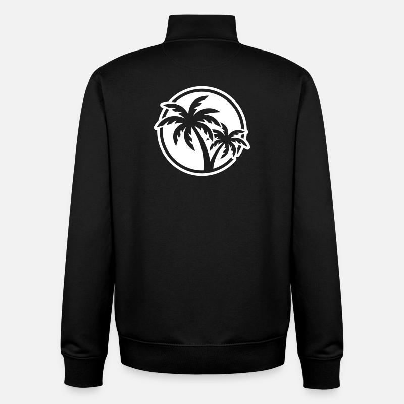 Symbole du palmier - Sweat zippé unisexe en coton bio Stanley/Stella - noir