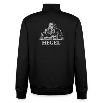 Hegel Pub Scholar Bierillustration - Unisex Organic Zip Sweatshirt von Stanley/Stella - Schwarz - Hinten - AI Model Male 185 light (185cm)