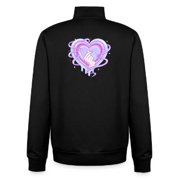 Cœur pastel K Pop Symbole de doigt Amour - Sweat zippé unisexe en coton bio Stanley/Stella - noir - Dos - AI Model Male 185 light (185cm)