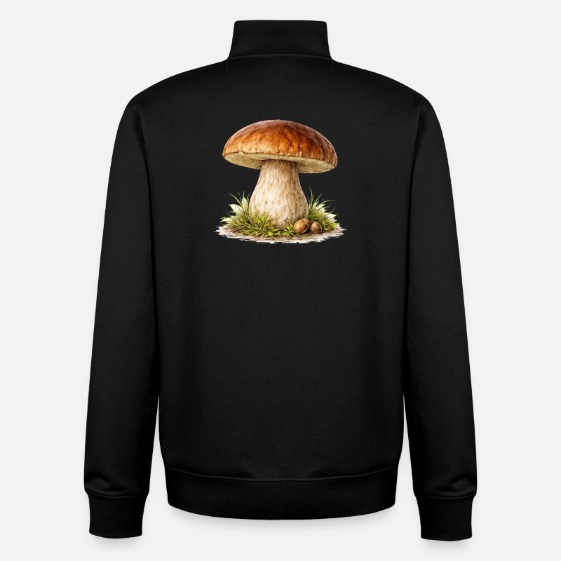 Illustration de champignon forestier - Sweat zippé unisexe en coton bio Stanley/Stella - noir