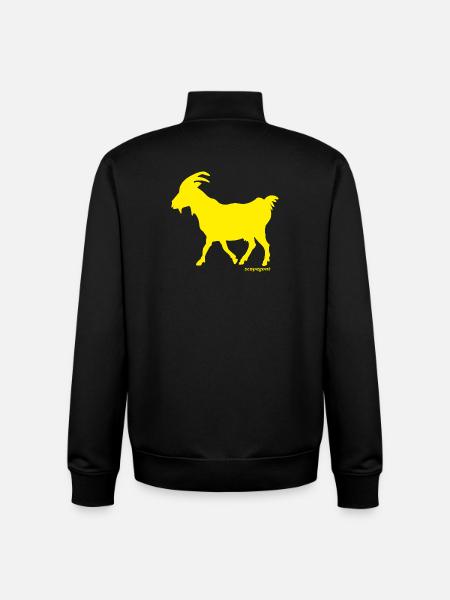 Ged GOAT syndebuk gul - Stanley/Stella unisex sweatshirt med lynlås i økologisk - sort