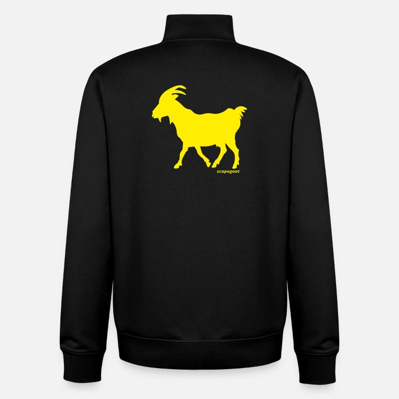 Chèvre GOAT bouc émissaire jaune - Sweat zippé unisexe en coton bio Stanley/Stella - noir