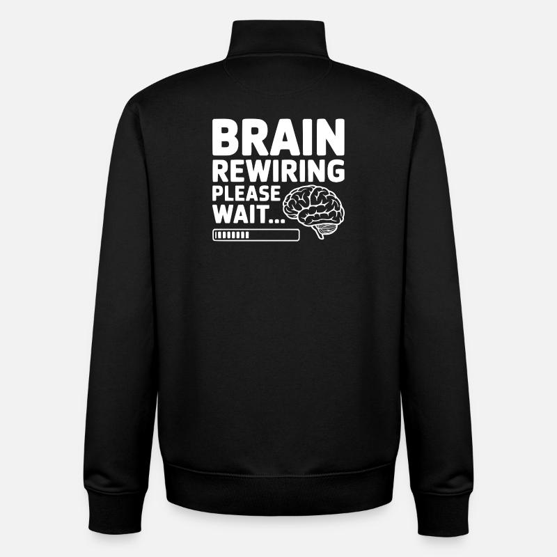 Reprogrammation du cerveau, veuillez patienter... - Sweat zippé unisexe en coton bio Stanley/Stella - noir