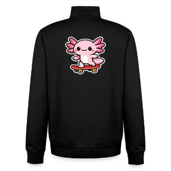 axolotl Skateboard - Unisex Organic Zip Sweatshirt von Stanley/Stella - Schwarz - Hinten - AI Model Male 185 light (185cm)