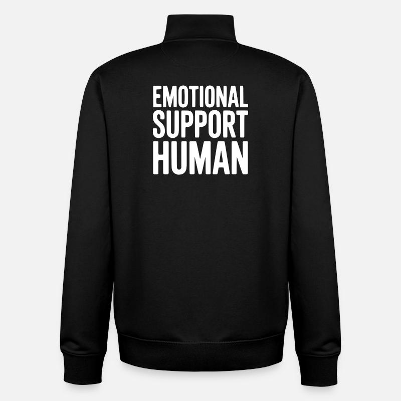 Emotional Support Human - Unisex Organic Zip Sweatshirt by Stanley/Stella - black