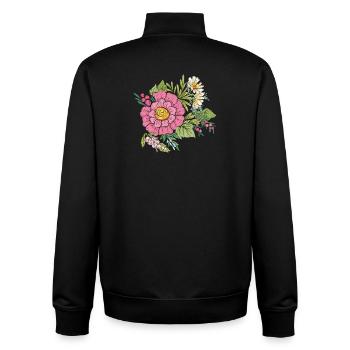 Image de fleur - Sweat zippé unisexe en coton bio Stanley/Stella - noir - Dos - AI Model Male 185 light (185cm)