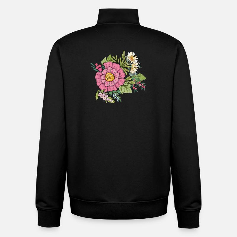 Image de fleur - Sweat zippé unisexe en coton bio Stanley/Stella - noir