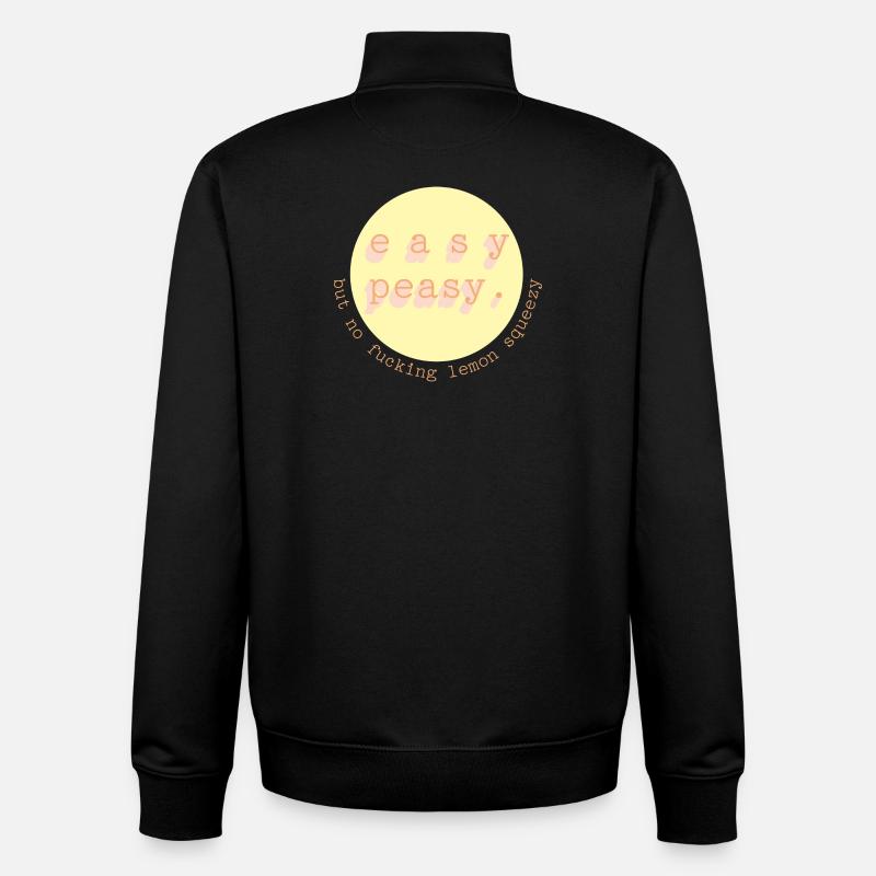Easy Peasy Lemon Circle - Unisex Organic Zip Sweatshirt by Stanley/Stella - black
