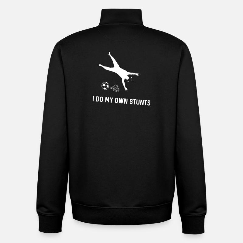 Acrobatic Soccer Stunts - Unisex Organic Zip Sweatshirt by Stanley/Stella - black