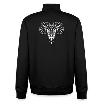 Geometric ram's head - Unisex Organic Zip Sweatshirt by Stanley/Stella - black - Back - AI Model Male 185 light (185cm)