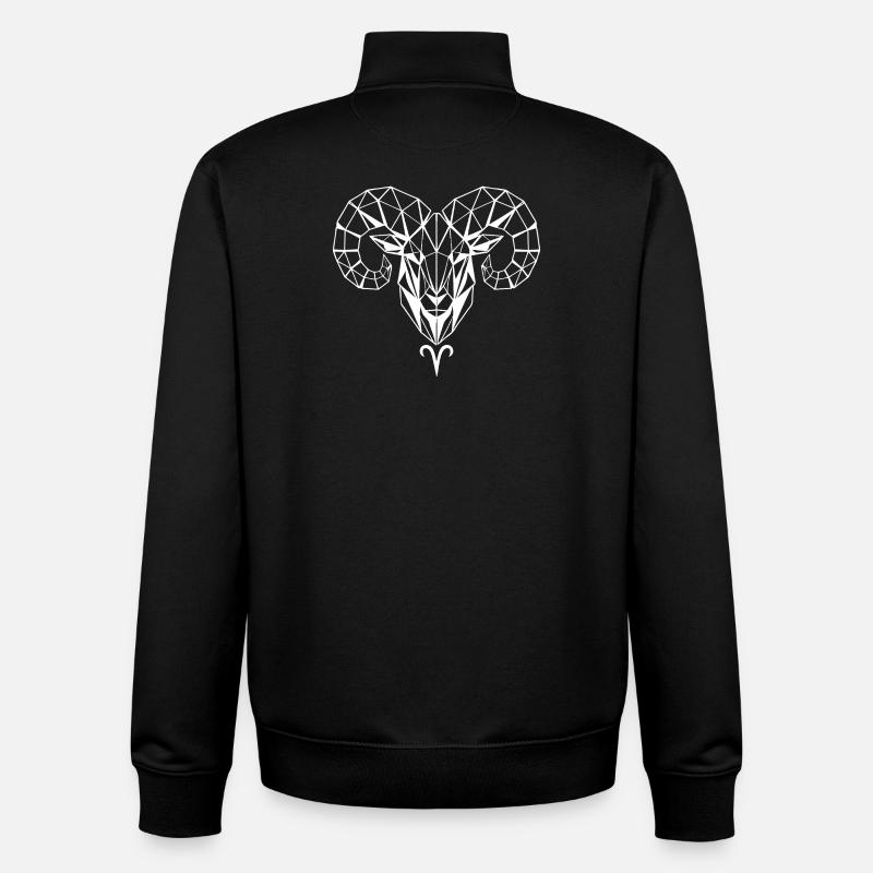 Geometrischer Widderkopf - Unisex Organic Zip Sweatshirt von Stanley/Stella - Schwarz