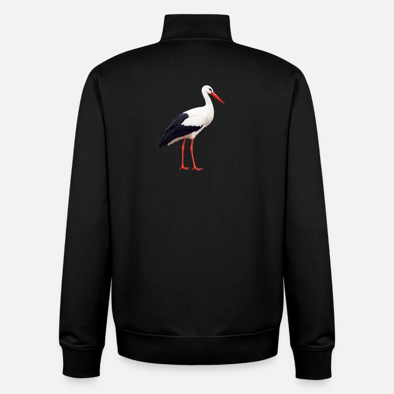 cigogne - Sweat zippé unisexe en coton bio Stanley/Stella - noir