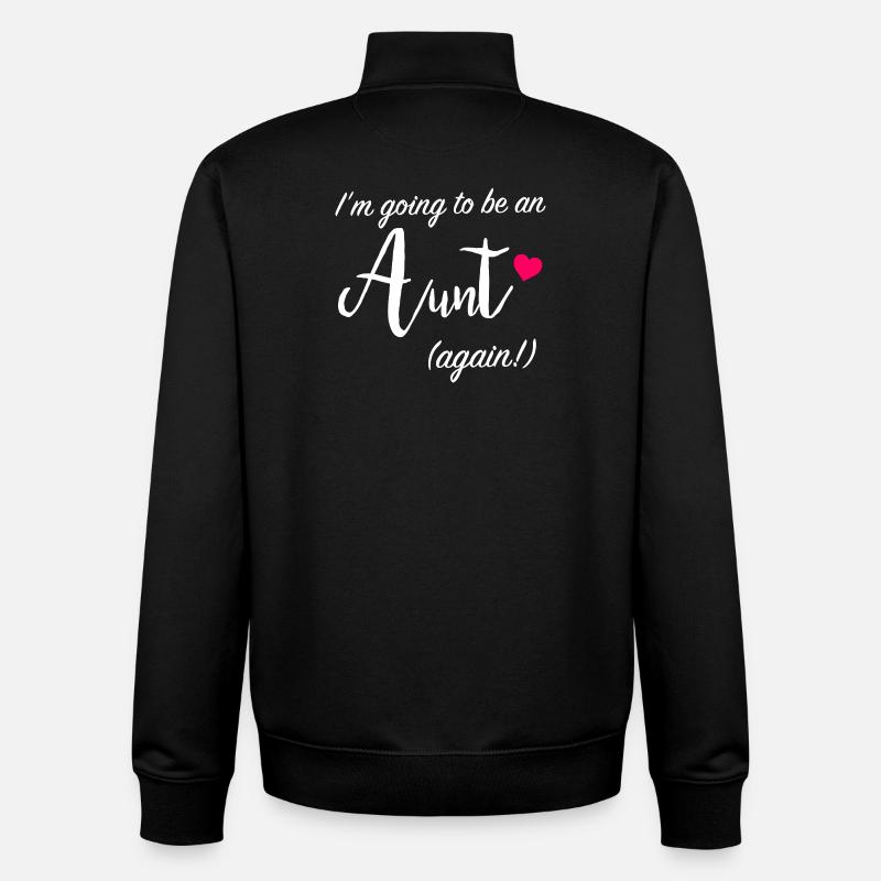 Aunt Again Announcement Tee - Unisex Organic Zip Sweatshirt by Stanley/Stella - black