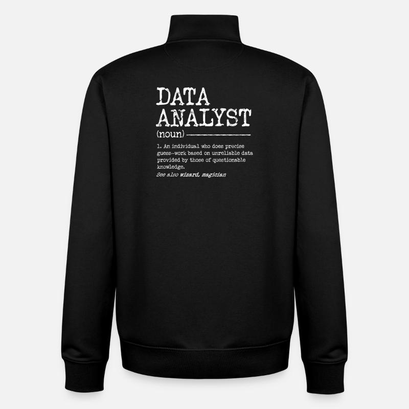 Data Analyst Meme Tee - Unisex Organic Zip Sweatshirt by Stanley/Stella - black