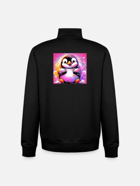 penguin - Unisex Organic Zip Sweatshirt by Stanley/Stella - black