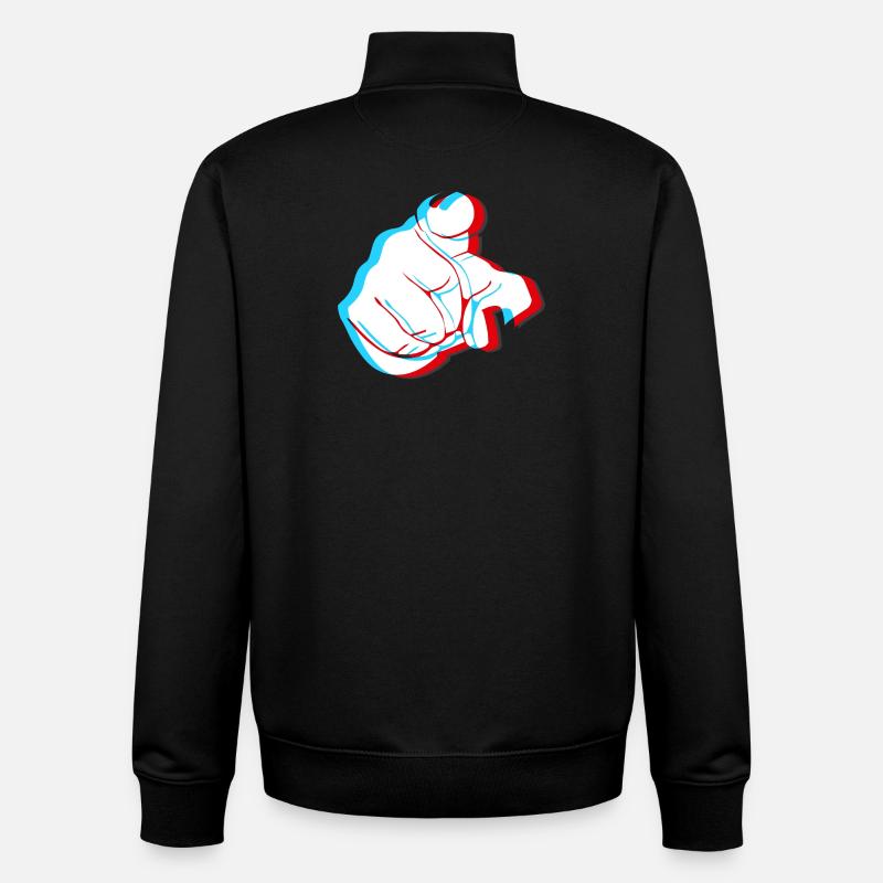 Je vous veux - doigt 3D - Sweat zippé unisexe en coton bio Stanley/Stella - noir