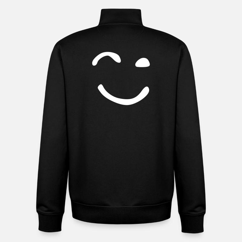 Le visage clignotant - Sweat zippé unisexe en coton bio Stanley/Stella - noir