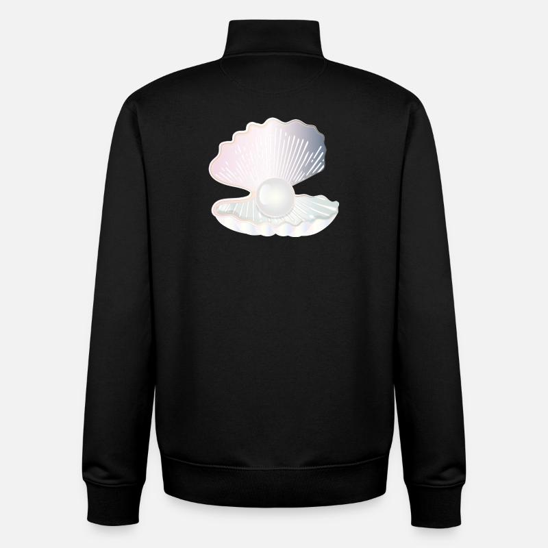 irisierende geöffnete Muschel mit großer Perle - Unisex Organic Zip Sweatshirt von Stanley/Stella - Schwarz