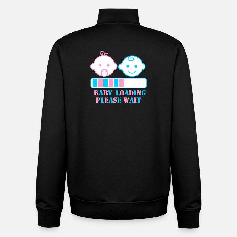 BABY LOADING BITTE WARTEN - Unisex Organic Zip Sweatshirt von Stanley/Stella - Schwarz