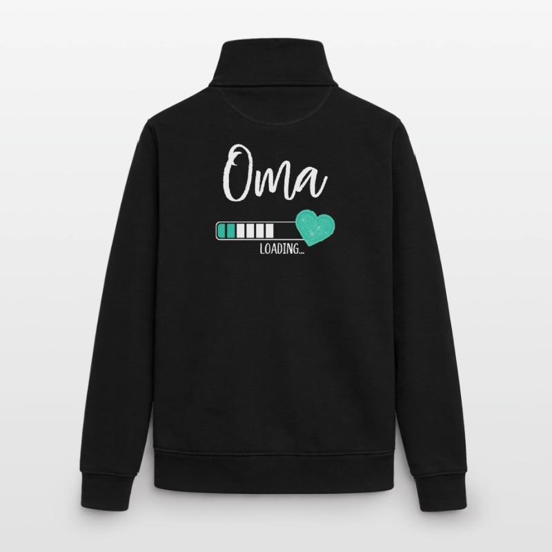 Oma Loading Herz Enkel Junge Werdende Großmutter Unisex Organic Zip Sweatshirt von Stanley/Stella