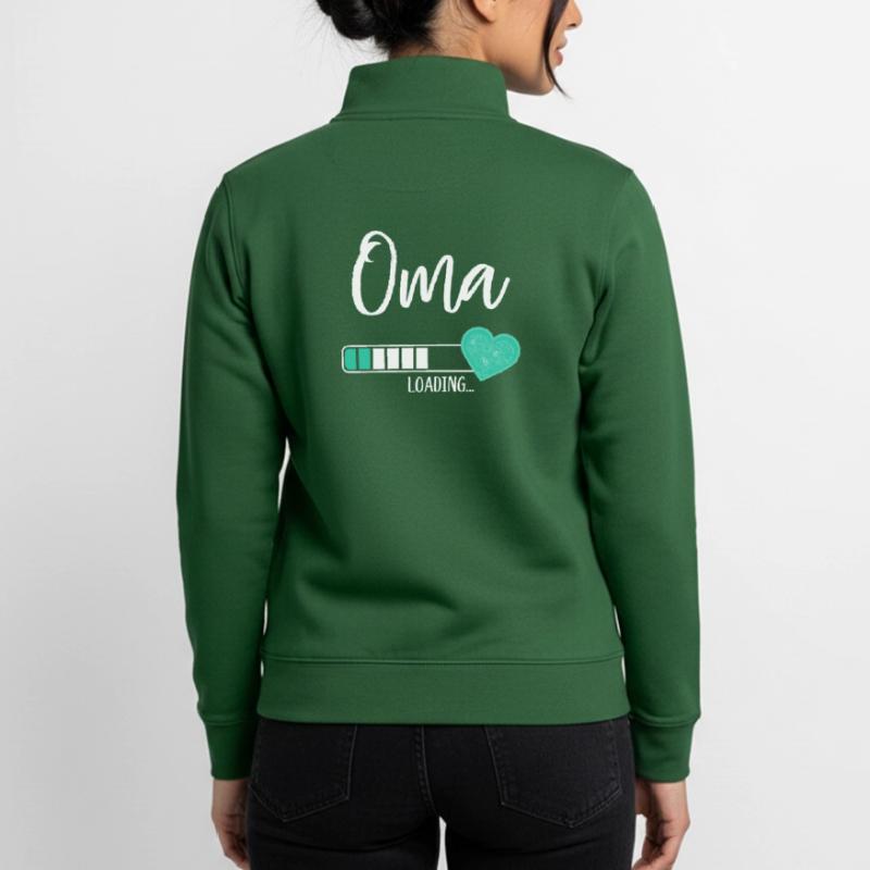 Oma Loading Herz Enkel Junge Werdende Großmutter Unisex Organic Zip Sweatshirt von Stanley/Stella