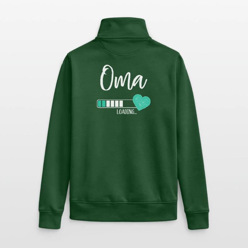 Oma Loading Herz Enkel Junge Werdende Großmutter Unisex Organic Zip Sweatshirt von Stanley/Stella