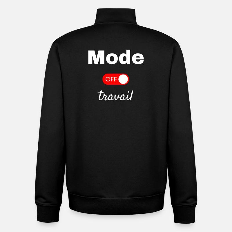 Mode travail off - Sweat zippé unisexe en coton bio Stanley/Stella - noir