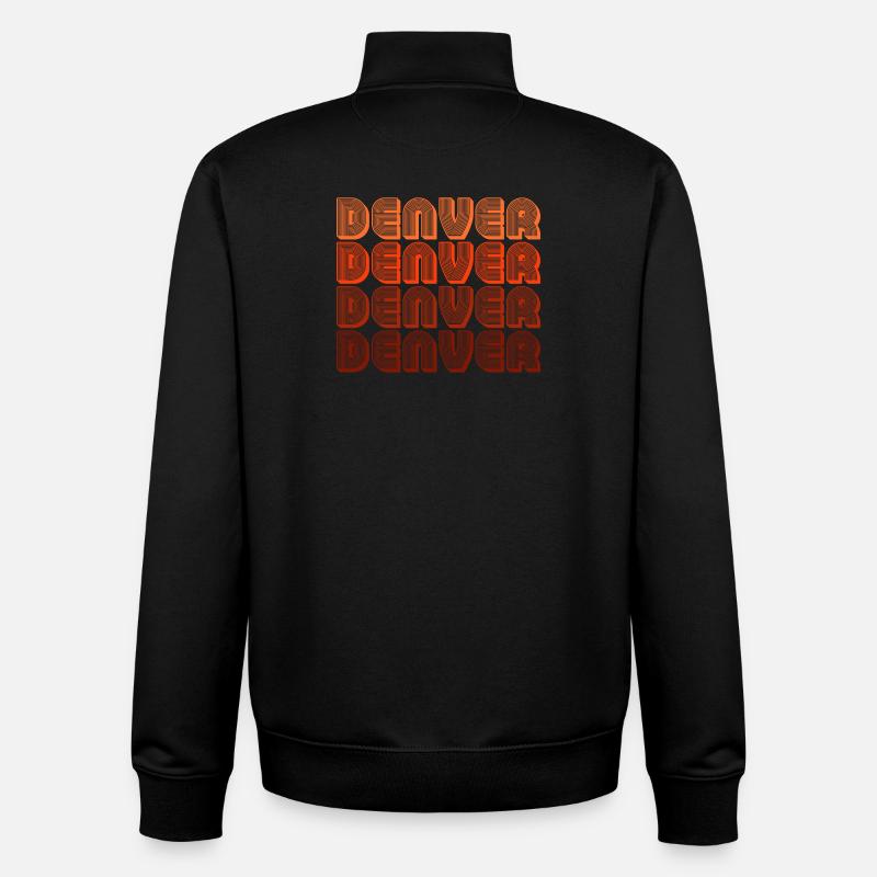 Denver Gradient Retro Pattern - Unisex Organic Zip Sweatshirt by Stanley/Stella - black