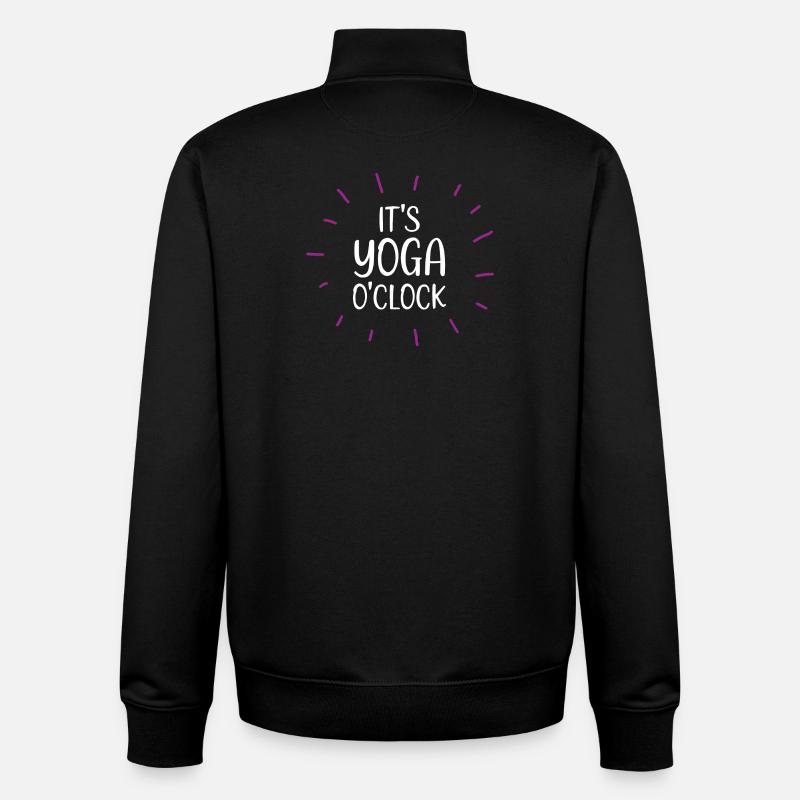 C’est Yoga O’Clock - Sweat zippé unisexe en coton bio Stanley/Stella - noir