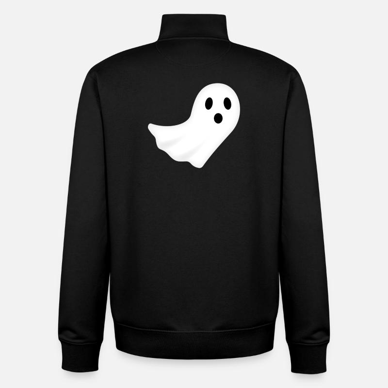 Ghost Halloween Night Ghost Spooky - Unisex Organic Zip Sweatshirt by Stanley/Stella - black