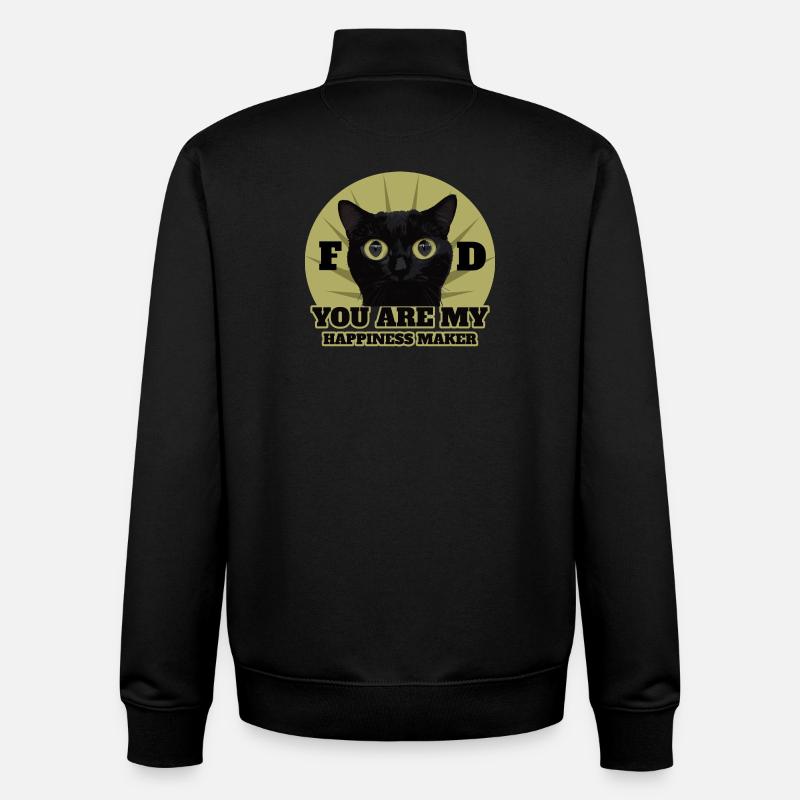 Chat noir mignon - Sweat zippé unisexe en coton bio Stanley/Stella - noir