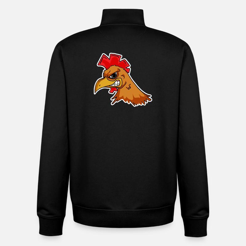 Huhn Kopf - Unisex Organic Zip Sweatshirt von Stanley/Stella - Schwarz
