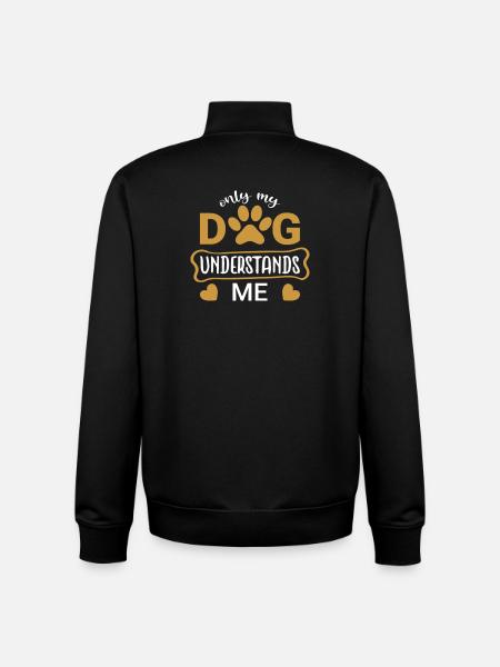 Seul mon chien me comprend - Sweat zippé unisexe en coton bio Stanley/Stella - noir