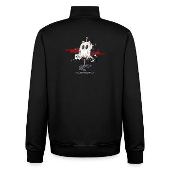 Catghost amoureux - Sweat zippé unisexe en coton bio Stanley/Stella - noir - Dos - AI Model Male 185 light (185cm)