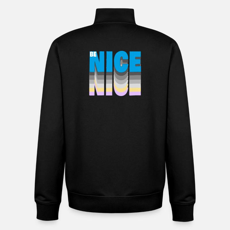 Be nice - Unisex Organic Zip Sweatshirt von Stanley/Stella - Schwarz