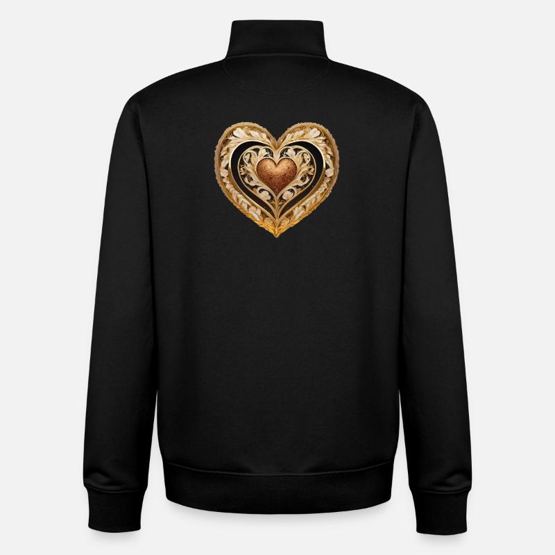 Du bist mein Herz - Unisex Organic Zip Sweatshirt von Stanley/Stella - Schwarz
