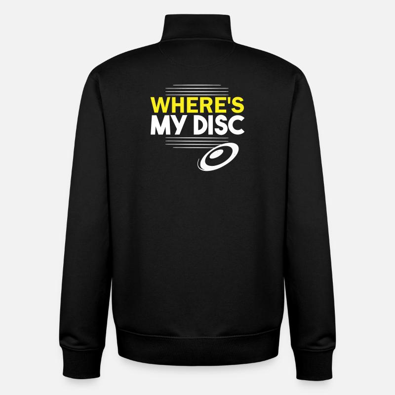 Where's my disc? - Unisex Organic Zip Sweatshirt by Stanley/Stella - black