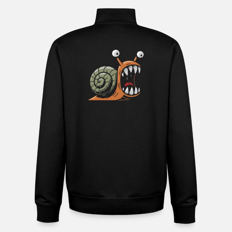 escargot avec des grandes dents - Sweat zippé unisexe en coton bio Stanley/Stella - noir