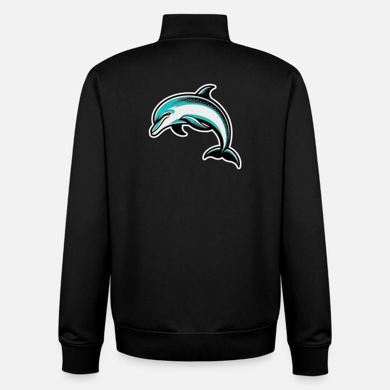 Dolphin - Unisex Organic Zip Sweatshirt by Stanley/Stella - black