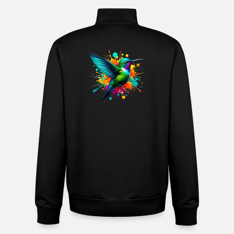 Hummingbird - Unisex Organic Zip Sweatshirt by Stanley/Stella - black