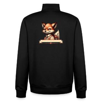 Starting school in style: Fuchs for school beginners - Unisex Organic Zip Sweatshirt by Stanley/Stella - black - Back - AI Model Male 185 light (185cm)