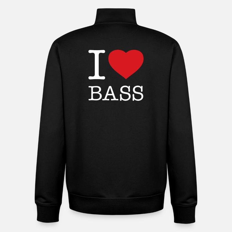 J’ADORE LES BASSES - Sweat zippé unisexe en coton bio Stanley/Stella - noir